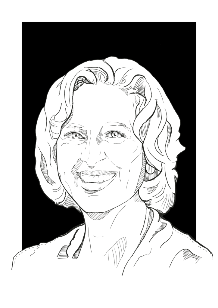 Portrait sketch of Nancy Tuana