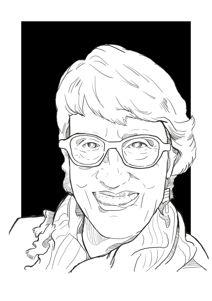 Portrait sketch of Donna Haraway