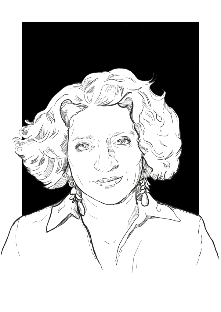Portrait sketch of Uma Narayan