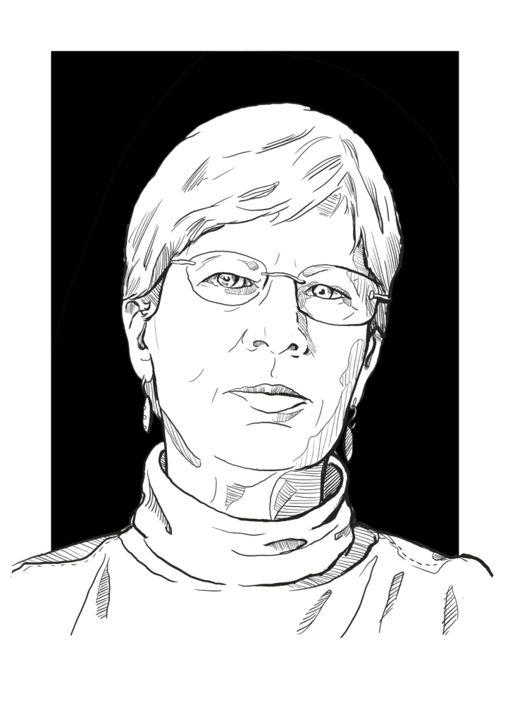 Portrait sketch of Helen Longino